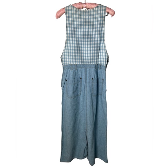 Vintage Lizwear Denim Overalls Dress Plaid Women's Size 6 - Picture 2 of 6